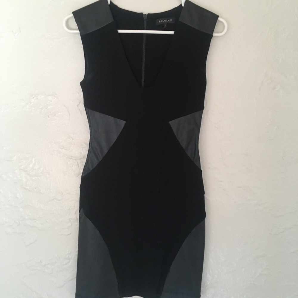Aritzia Talula Black Leather Mini Dress